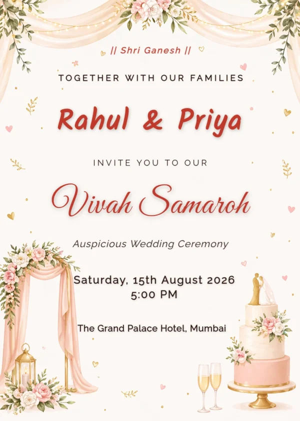 Elegant Wedding Invitation — Wedding invitation card template