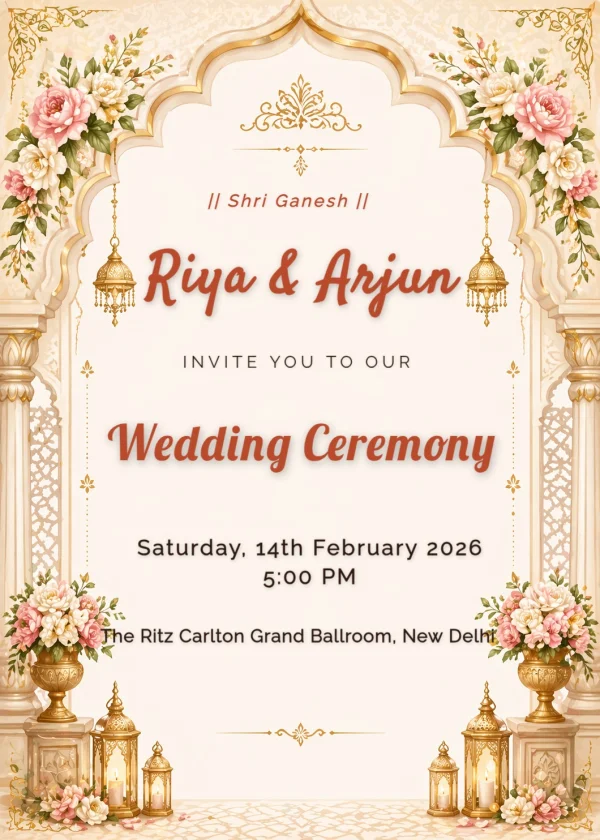 Royal Heritage Wedding — Wedding invitation card template