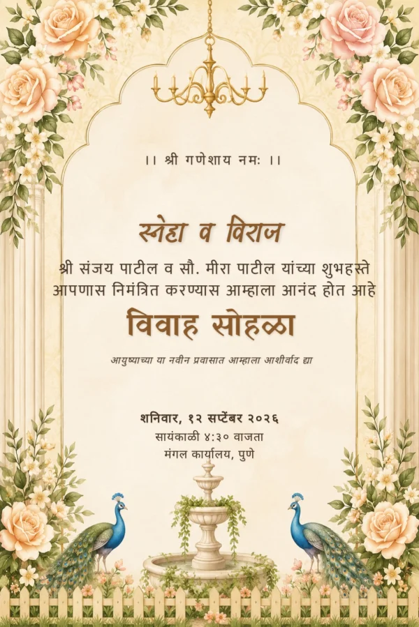 Maharashtrian Marathi Wedding Invitation — Wedding invitation card template