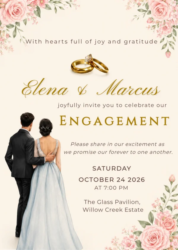 Ring Ceremony Invitation Card Maker | Digital Engagement Invitation Templates — Engagement invitation card template