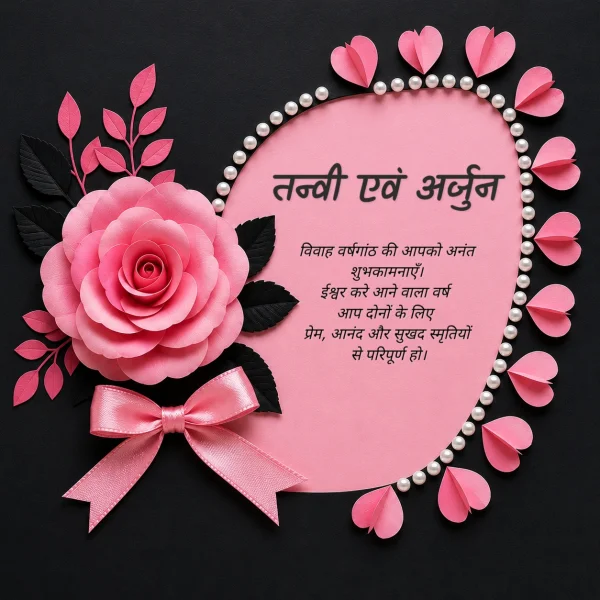 Terracotta Floral Hindi Anniversary Celebration Template — Anniversary invitation card template