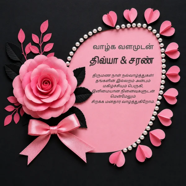 Gold Rose Tamil Anniversary Celebration Invite — Anniversary invitation card template