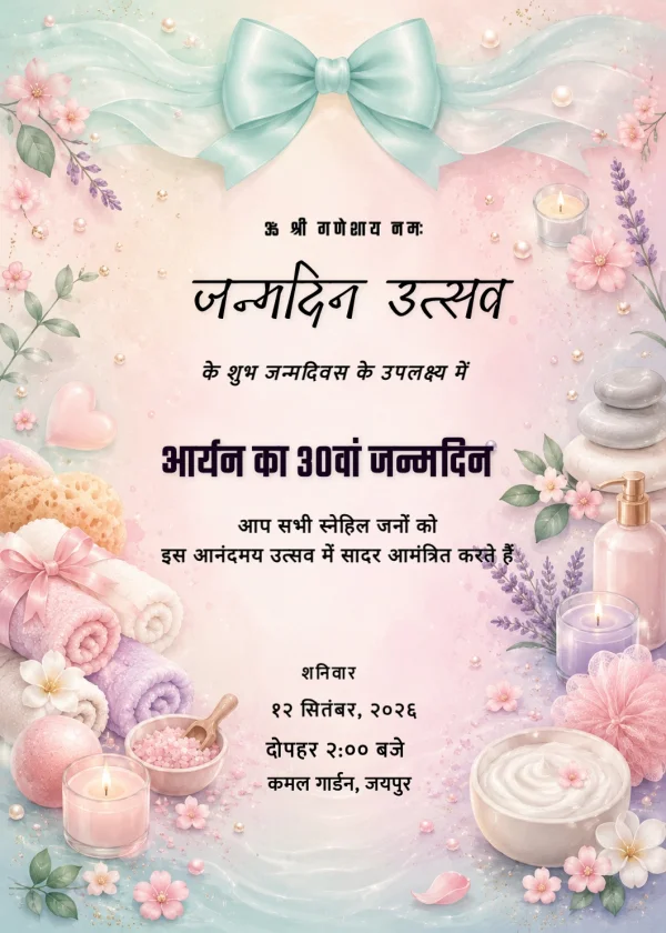 Terracotta Floral Hindi Milestone Birthday Invite — Birthday invitation card template