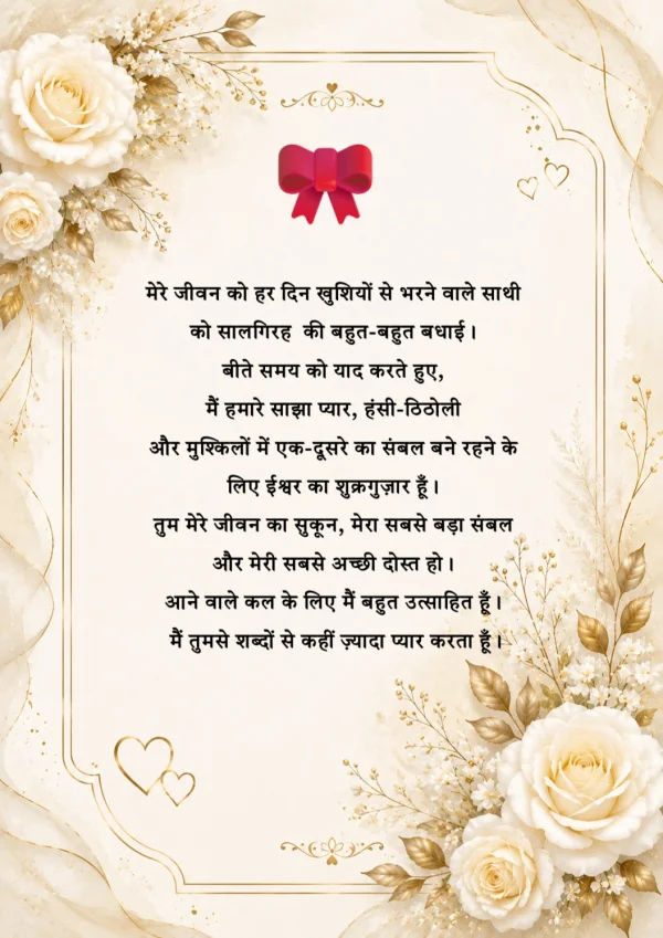 Romantic Hindi Anniversary Greeting Card — Anniversary invitation card template