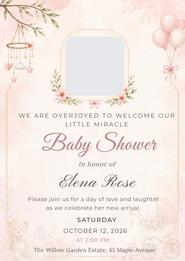 Pastel Baby Shower Invitation Template — Baby Shower invitation card template